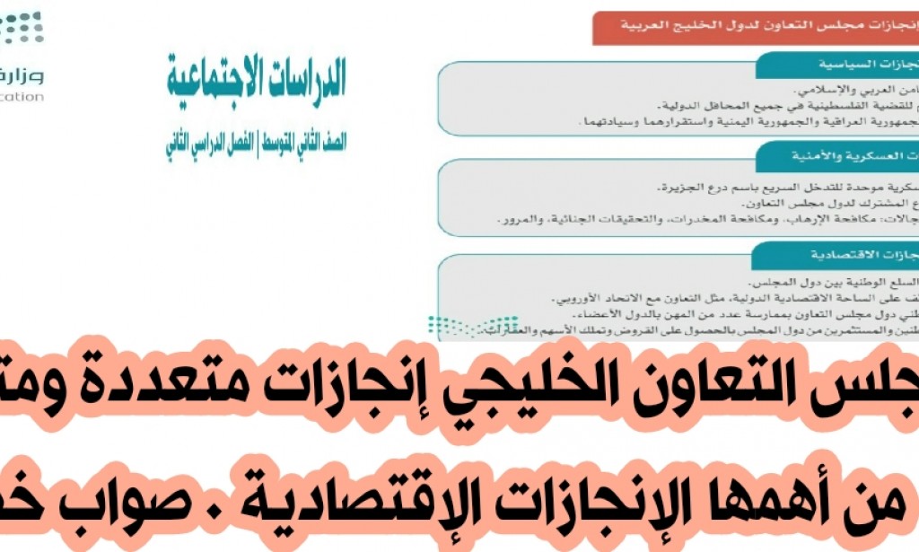 لمجلس التعاون الخليجي إنجازات متعددة ومتنوعه من أهمها الإنجازات الإقتصادية