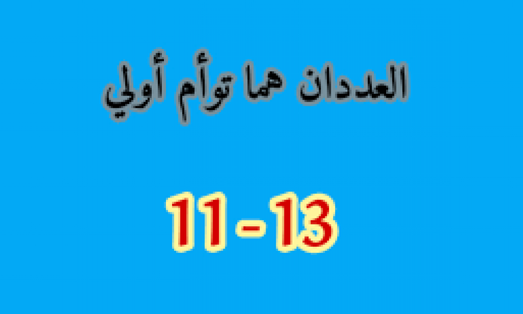 حل سؤال  العددان هما توأم أولي